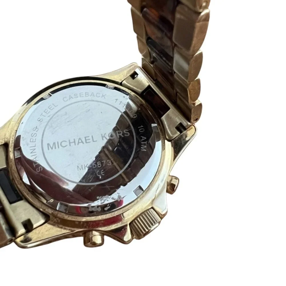 MICHAEL KORS Pre-loved Tortoise Glitz and Glamour Chronograph Watch